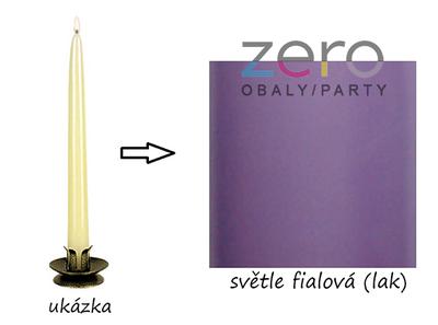 Svíčka hladká dlouhá 24 cm - sv. fialová (lak) - Obrázok č. 1