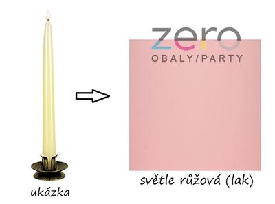 Svíčka hladká dlouhá 24 cm - sv. růžová (lak) - Obrázok č. 1