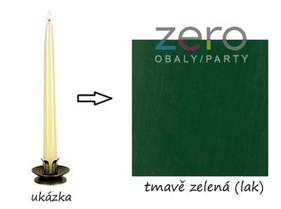 Svíčka hladká dlouhá 24 cm - tm. zelená (lak) - Obrázok č. 1