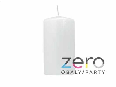 Svíčka válec pr. 5,8 cm, výška 9 cm - bílá (lak) - Obrázok č. 1