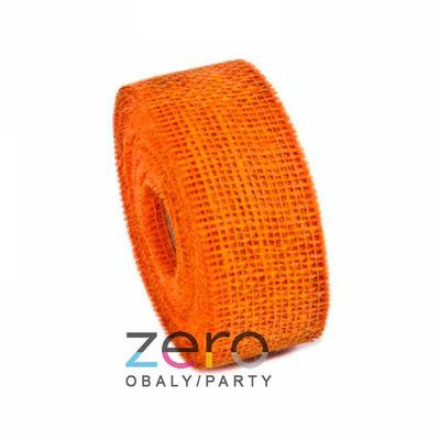 Stuha jutová 5 cm x 10 m - oranžová - Obrázok č. 1