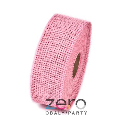 Stuha jutová 5 cm x 10 m - růžová - Obrázok č. 1