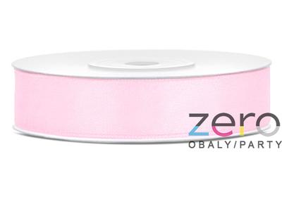 Stuha atlasová 12 mm x 25 m - sv. starorůžová - Obrázok č. 1