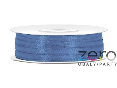 Stuha atlasová 3 mm x 50 m - modrá - Obrázok č. 1