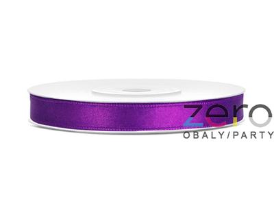 Stuha atlasová 6 mm x 25 m - purpurově fialová - Obrázok č. 1
