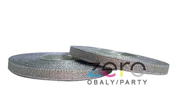 Stuha lurexová 6 mm x 30 y - stříbrná - Obrázok č. 1