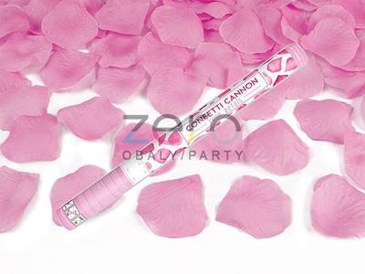 Konfety vystřelovací 60 cm plátky růží - růžové - Obrázok č. 1