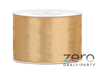 Stuha atlasová 50 mm x 25 m - zlatá - Obrázok č. 1