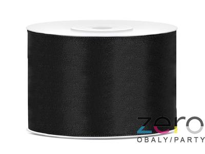 Stuha atlasová 50 mm x 25 m - černá - Obrázok č. 1
