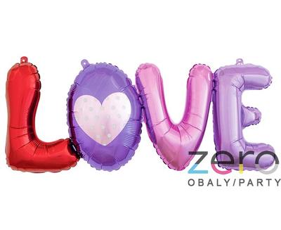 Balónky nafukovací fóliové "Love" - barevné - Obrázok č. 1