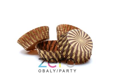 Košíčky cukrářské na pralinky 30x15 mm (130 ks) - hnědé se zlatým tiskem - Obrázok č. 1