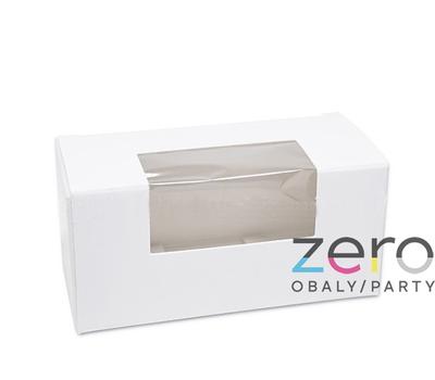 Krabička papírová na makronky s okýnkem "malá" - bílá - Obrázok č. 1