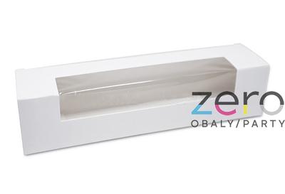 Krabička papírová na makronky s okýnkem "střední" - bílá - Obrázok č. 1