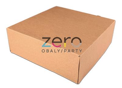 Krabice papírová dortová 20x20x10 cm - přírodní - Obrázok č. 1