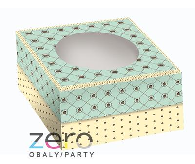 Krabice dortová s okýnkem 26x26 cm (2dílná) - barevná - Obrázok č. 1