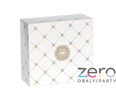 Krabice dortová 26x26x12 cm - bílá s tiskem Rozeta - Obrázok č. 1