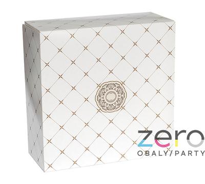 Krabice dortová 30x30x12,5 cm - bílá s tiskem Rozeta - Obrázok č. 1