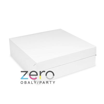 Krabice papírová dortová 22x22x9 cm - bílá - Obrázok č. 1