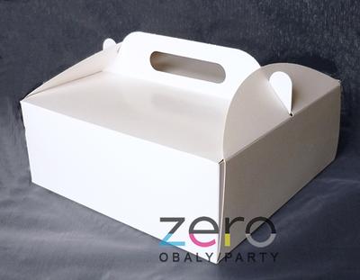 Krabička papírová s uchem 21 x 21 cm - bílá - Obrázok č. 1