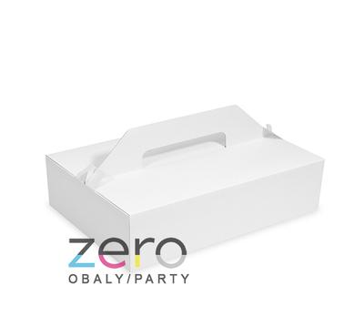 Krabička papírová s uchem 27x18 cm - bílá - Obrázok č. 1