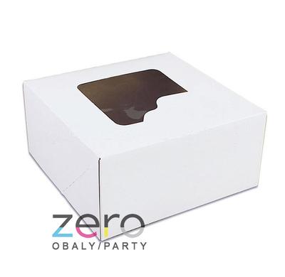 Krabice dortová s okýnkem 180 x 180 x 90 mm - bílá - Obrázok č. 1