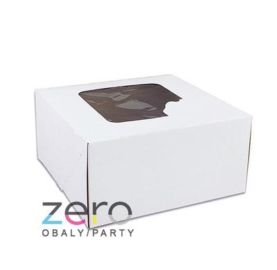 Krabice dortová s okýnkem 220 x 220 x 110 mm - bílá - Obrázok č. 1