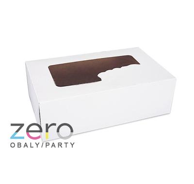 Krabice dortová s okýnkem 250 x 150 x 80 mm - bílá - Obrázok č. 1