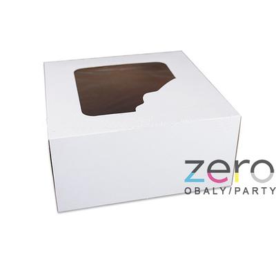 Krabice dortová s okýnkem 250 x 250 x 120 mm - bílá - Obrázok č. 1