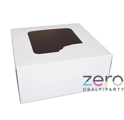 Krabice dortová s okýnkem 280 x 280 x 130 mm - bílá - Obrázok č. 1