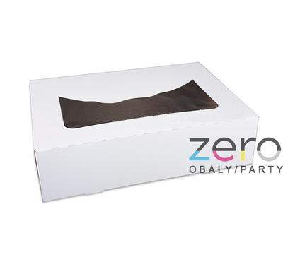 Krabice dortová s okýnkem 310 x 220 x 80 mm - bílá - Obrázok č. 1