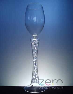 AKCE Sklenička na víno ozdobná s krystaly 220 ml - Obrázok č. 1