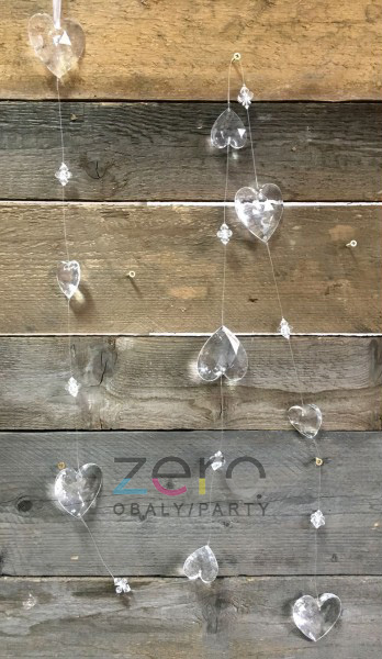 Girlanda srdce s přízdobou akrylová (sklo) 190 cm - Obrázok č. 1