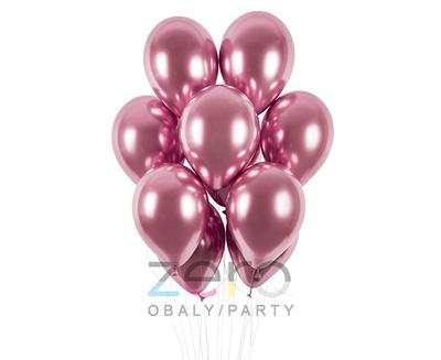 Balónky nafukovací pr. 33 cm (5 ks) - růžová (lesk) - Obrázok č. 1