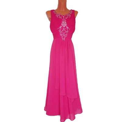 růžové dlouhé společenské šaty s kamínky vel. 42 Butik - Obrázok č. 1