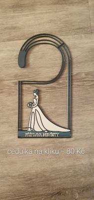 Cedulka na dveře příprava nevěsty - Obrázok č. 1