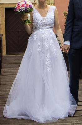 Bílé boho svatební šaty pro 160-175 cm XS-S, Praha 4 - Obrázok č. 1