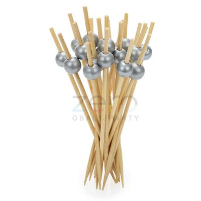 Napichovátko ozdobné "kulička" 12 cm (100 ks) - stříbrná - Obrázok č. 1