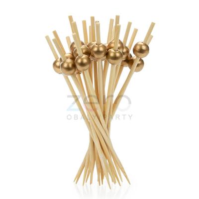 Napichovátko ozdobné "kulička" 12 cm (100 ks) - zlatá - Obrázok č. 1