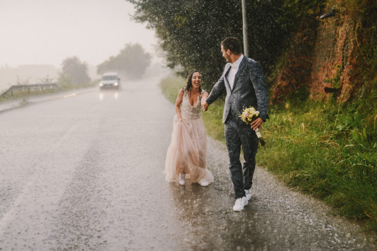 svatební focení v dešti